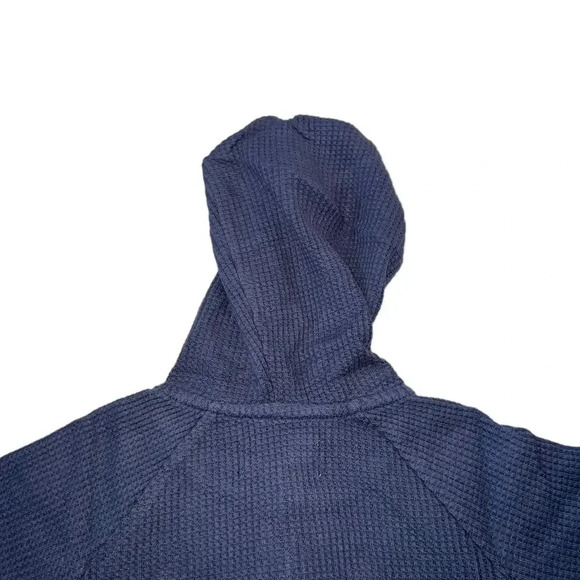 Open Edit Thermal Knit Snap Up Cotton Hoodie in Navy Charcoal NEW Infant - Picture 6 of 7